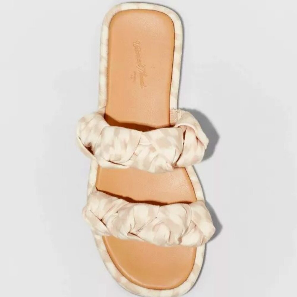 New Cream & White Knotted Slide Sandals - Universal Thread - Picture 3 of 6